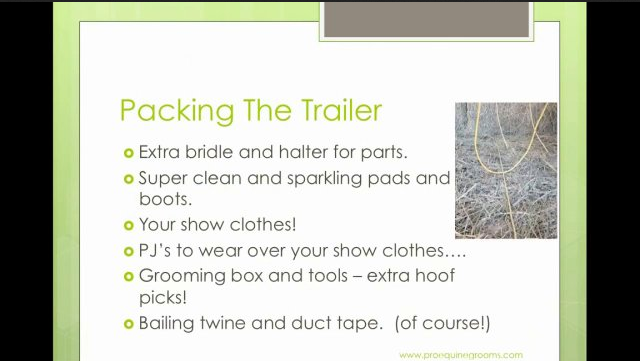 Video: Show Grooming Webinar with Liv Gude promo image