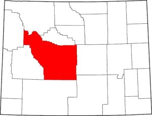 Map of Fremont County, Wyoming, where there is a strangles outbreak. 