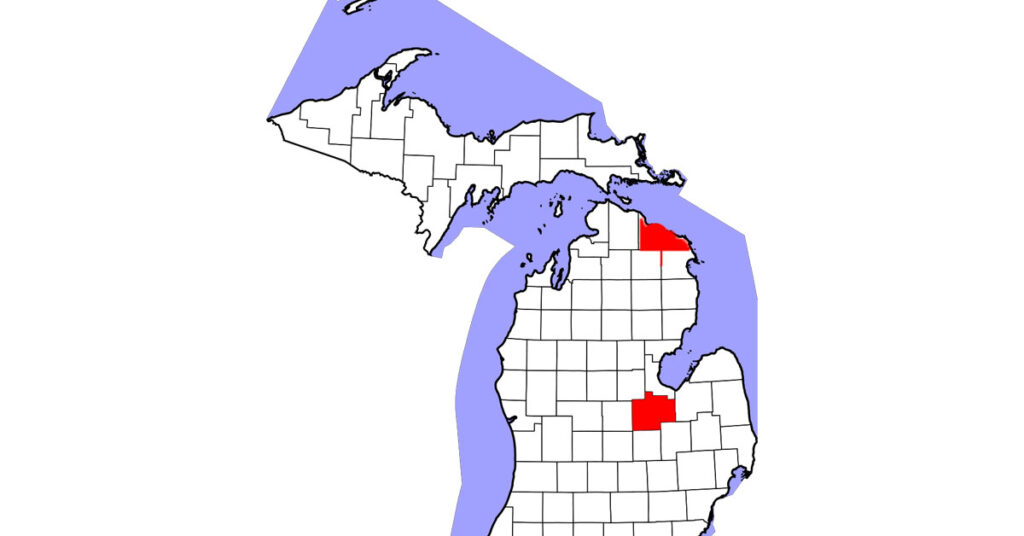 Two horses in Saginaw County, Michigan, and one horse in Presque Isle County, Michigan, are confirmed positive for strangles.