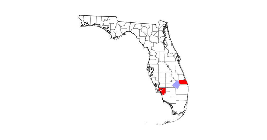 Two horses in Florida, located in Martin and Lee counties, are positive for strangles, and additional horses are exposed.