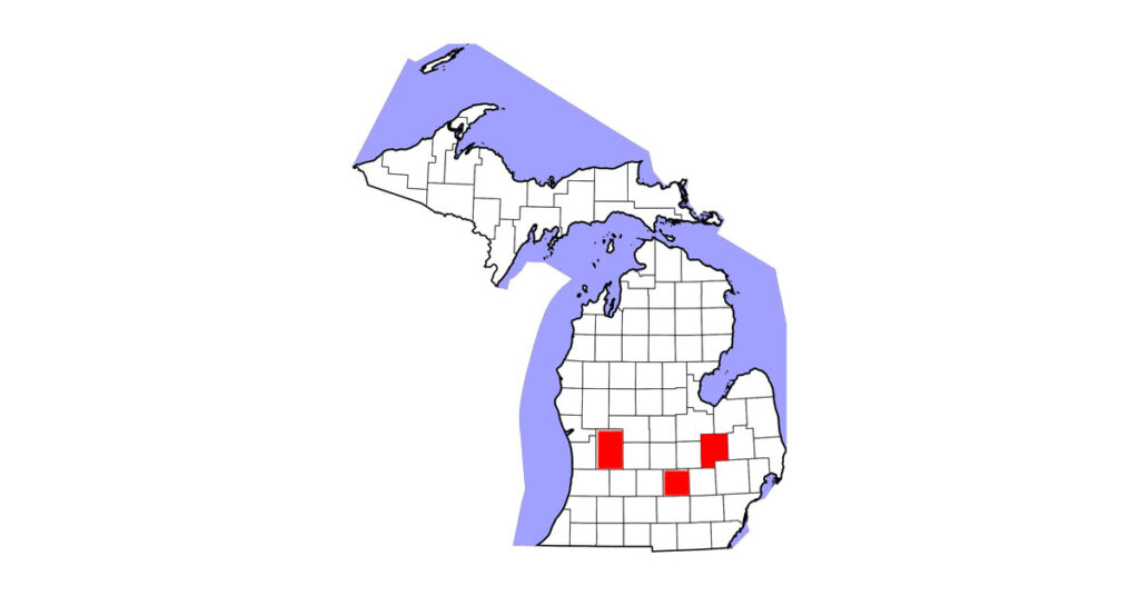 Four horses in Michigan, located in Genesee, Ingham, and Kent counties, were recently confirmed positive for strangles.